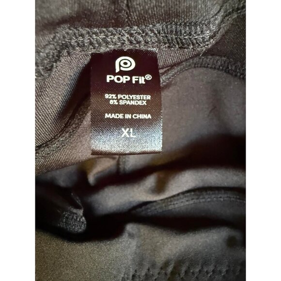 POP Fit Stella Shorts High Waist Athletic/Bicycle/Workout Sz XL Black - Picture 5 of 6